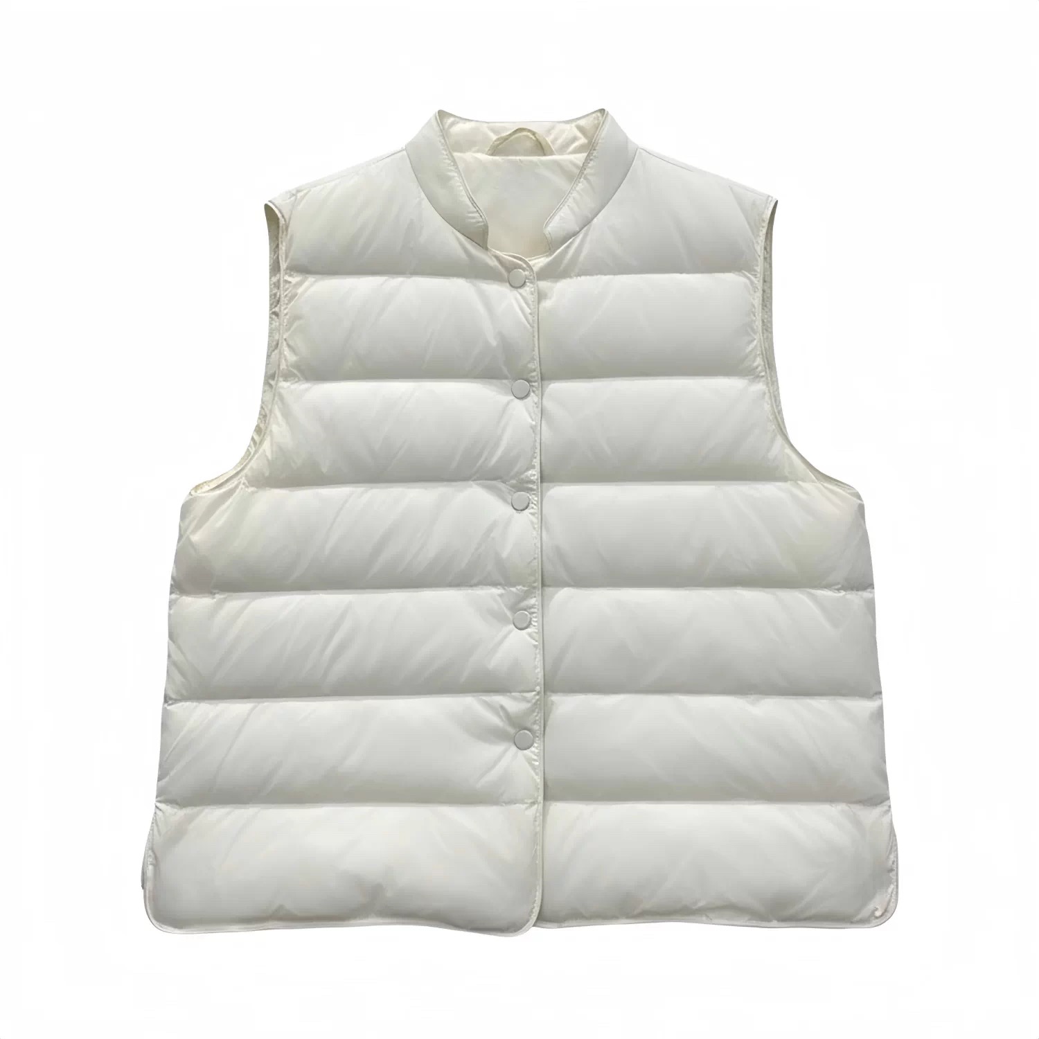 超軽量ナイロン・90%ホワイトダックダウンベスト｜軽くて暖かい・マット質感・70g充填